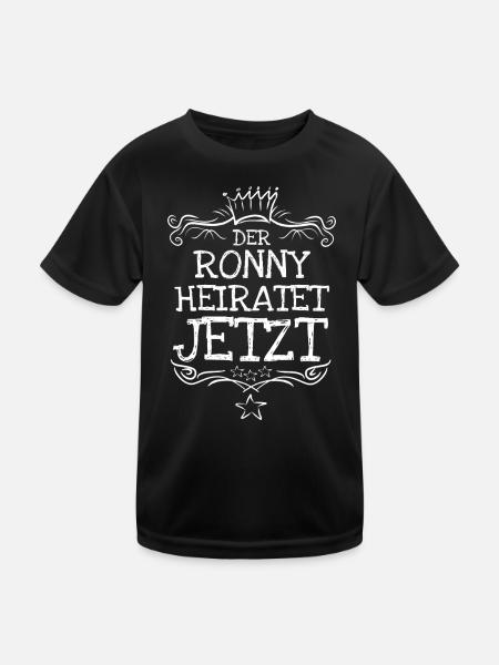 Geschenk für Ronny - Kinder Funktions-T-Shirt - Schwarz - Vorne