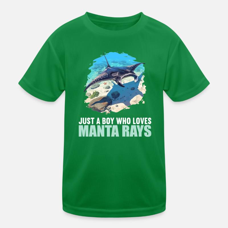 Rochen Mantarochen Kinder Funktions-T-Shirt