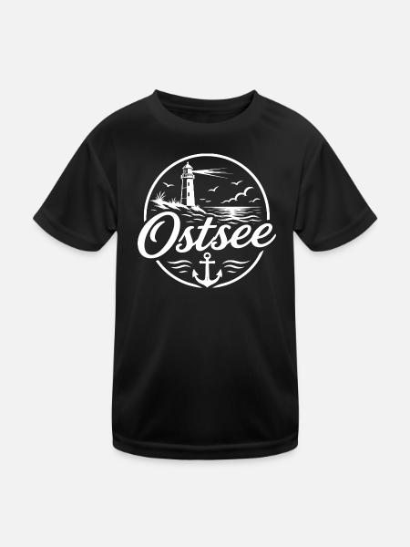 Ostsee - Kinder Funktions-T-Shirt - Schwarz - Vorne