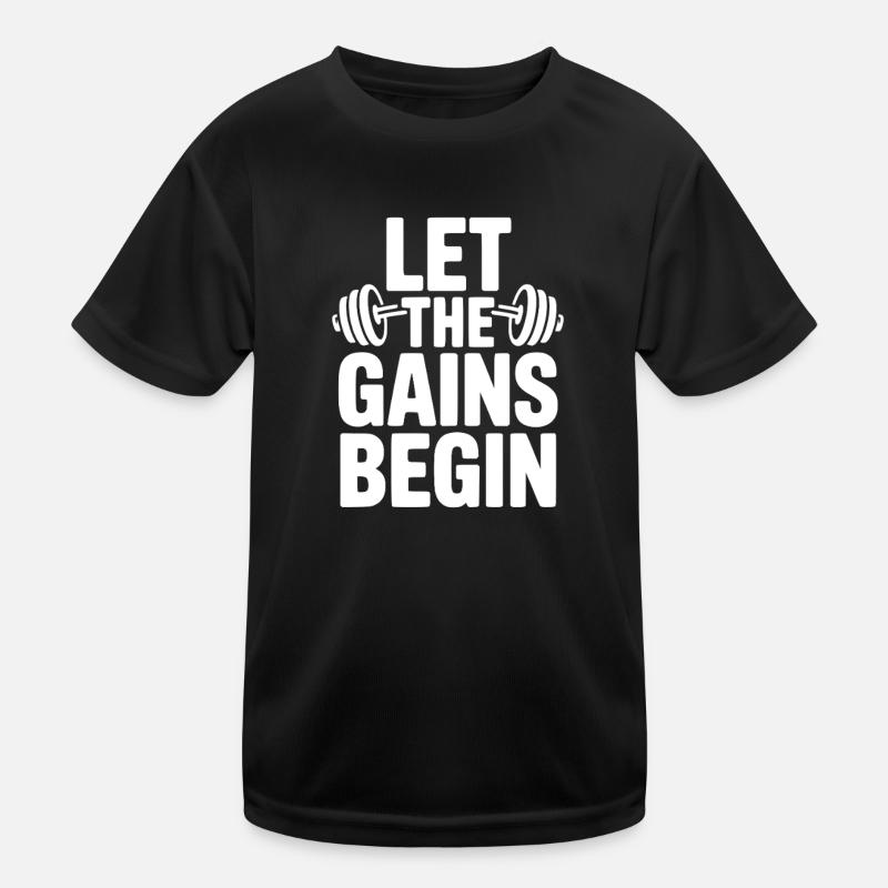 Lasst die Gewinne beginnen. Kinder Funktions-T-Shirt