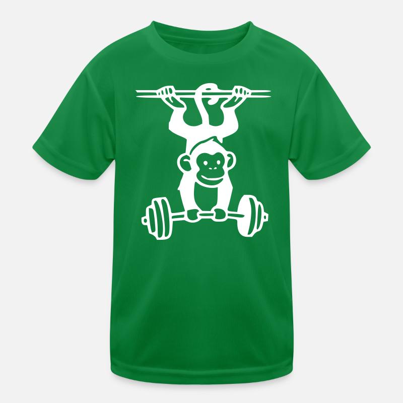 Primate Power -  Affe Gewichtheben (White) Kinder Funktions-T-Shirt