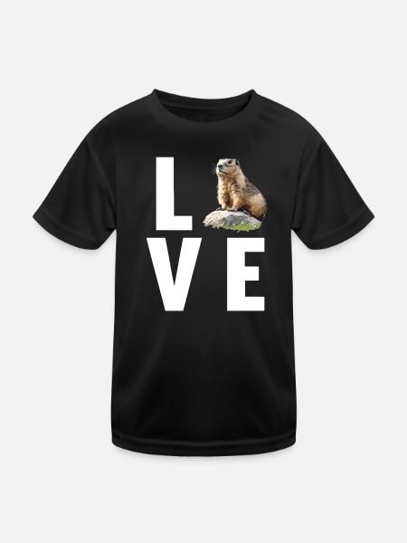 Murmeltiere Murmeltier - Kinder Funktions-T-Shirt - Schwarz - Vorne