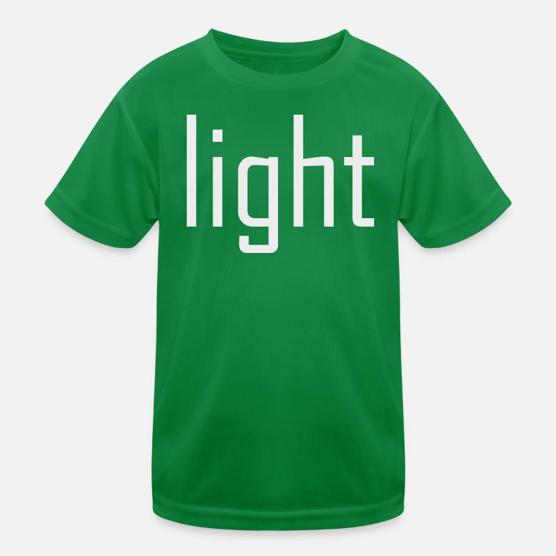Bright Light Light - typography on black sun Kids Functional T-Shirt