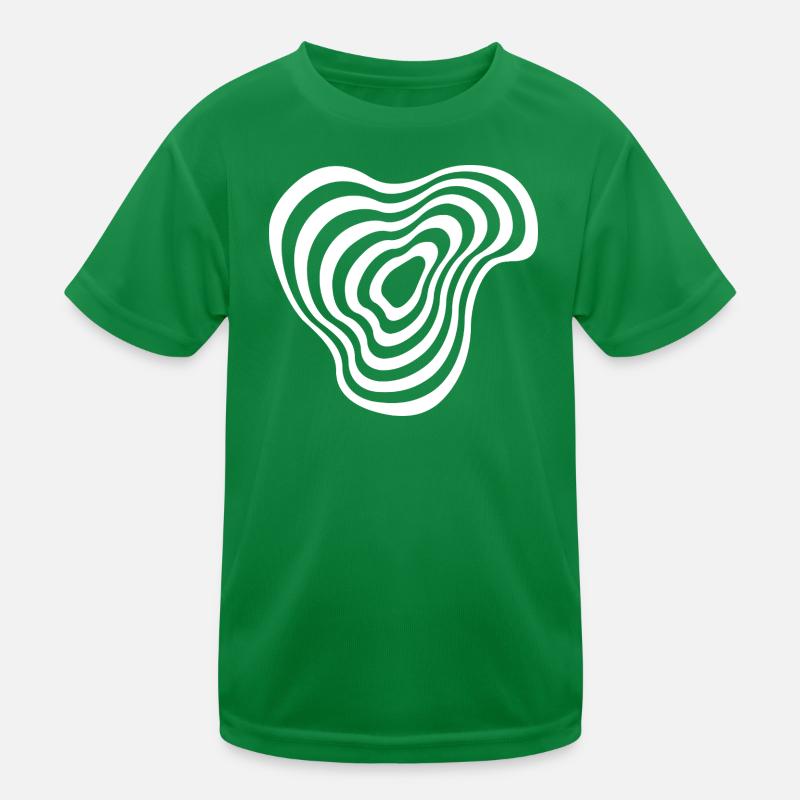 Concentric Lines Ripple Kids Functional T-Shirt