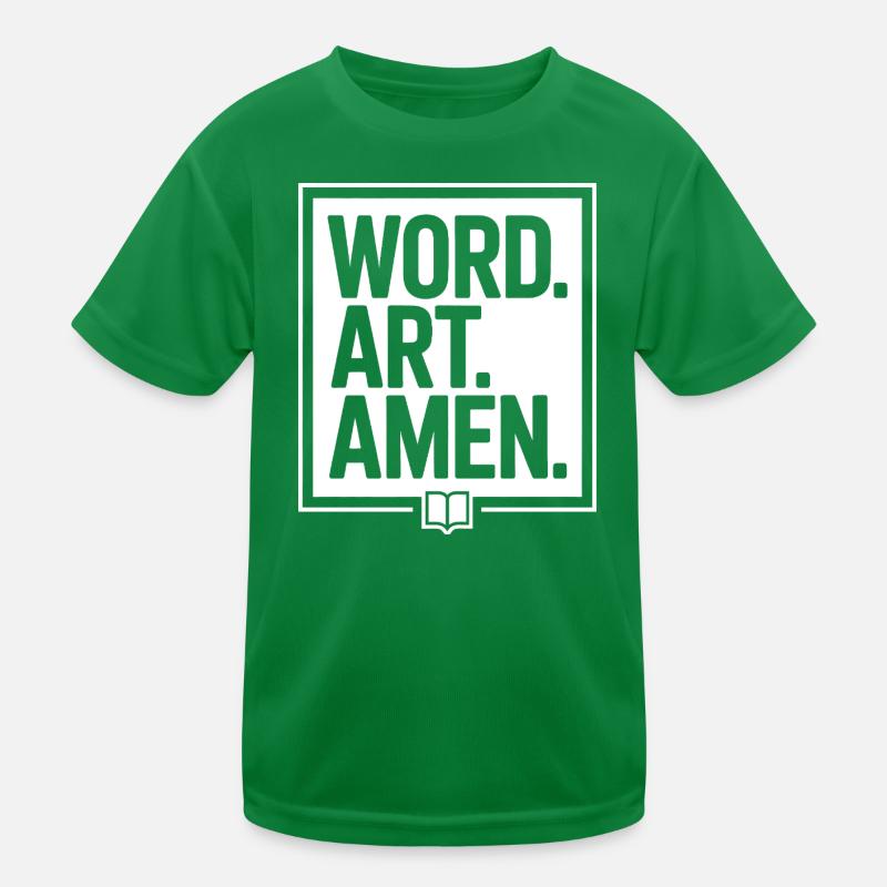 Word Art Amen Typography Tee Kids Functional T-Shirt