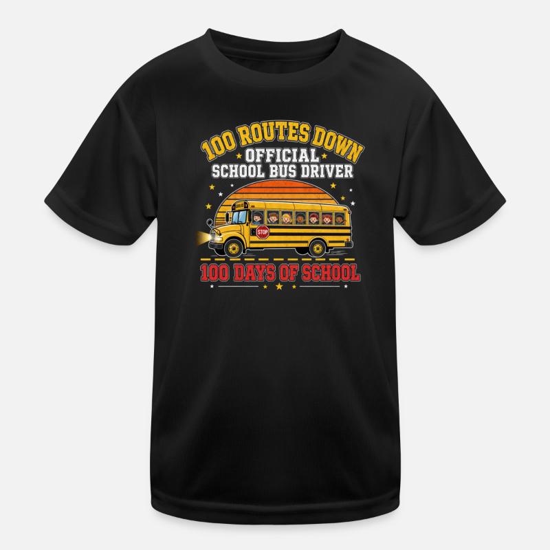 Schulbusfahrer 100 Routen hundert Tage Held Kinder Funktions-T-Shirt