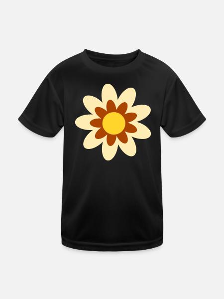 70er Jahre Blume Muster Hippie Geschenk - Kinder Funktions-T-Shirt - Schwarz - Vorne