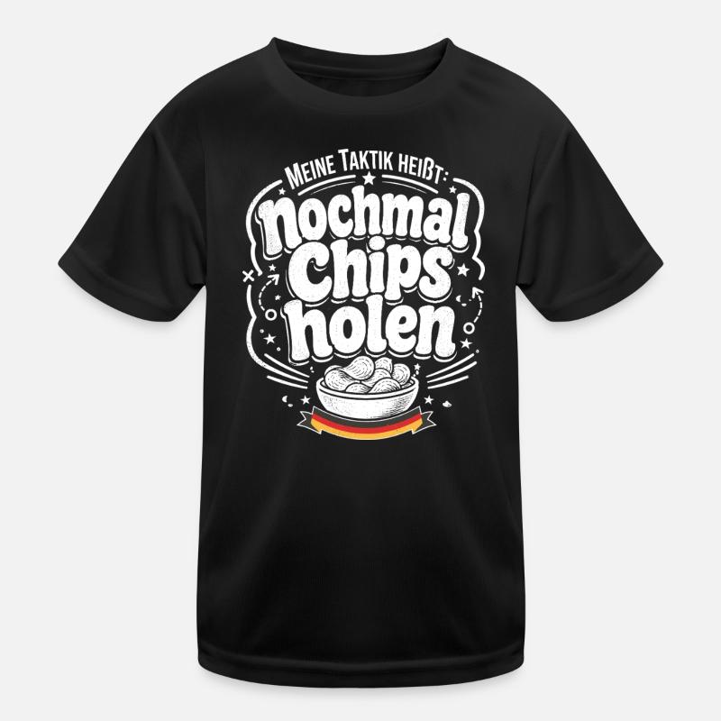 Nochmal Chips holen Taktik Kinder Funktions-T-Shirt