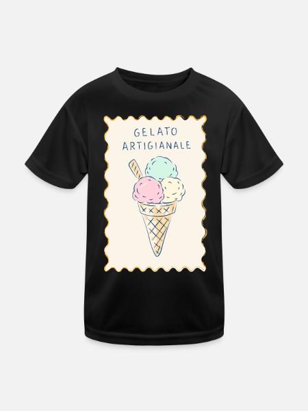 Gelato Artigianale Pastellcreme - Kinder Funktions-T-Shirt - Schwarz - Vorne