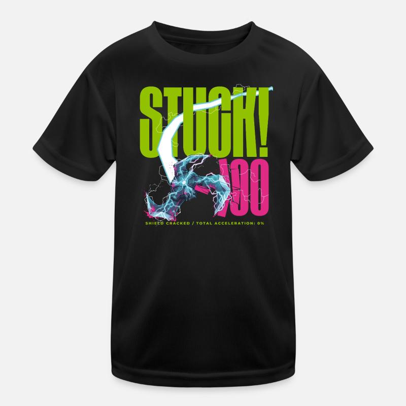 STUCK! 100 Shield Cracked Kids Functional T-Shirt