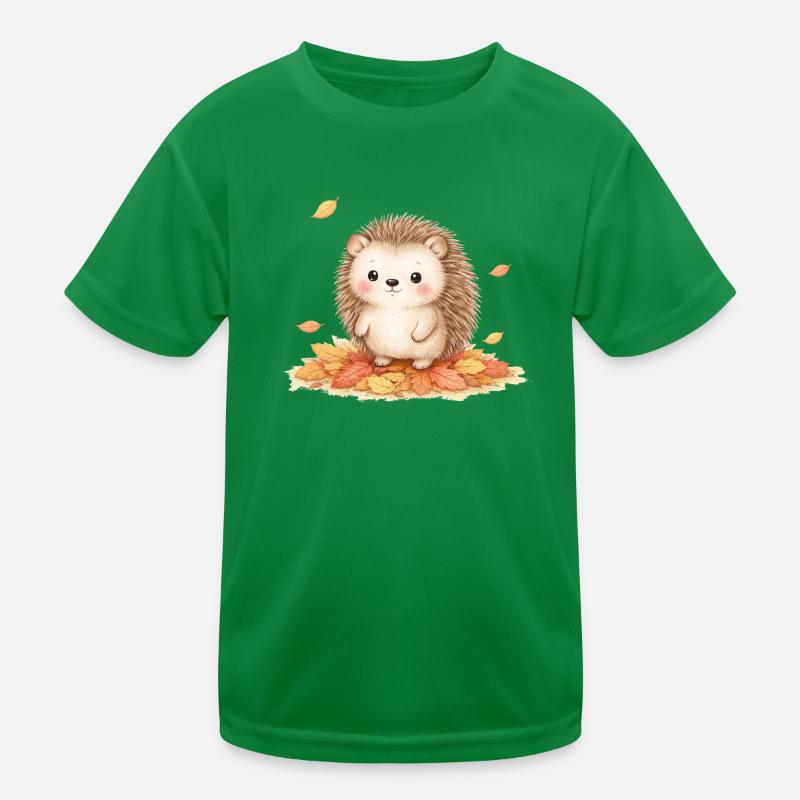 Hérisson automnal sur un monticule de feuilles T-shirt sport Enfant