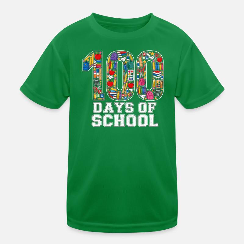 100 Days Classroom School Supplies Student Pride Kids Functional T-Shirt