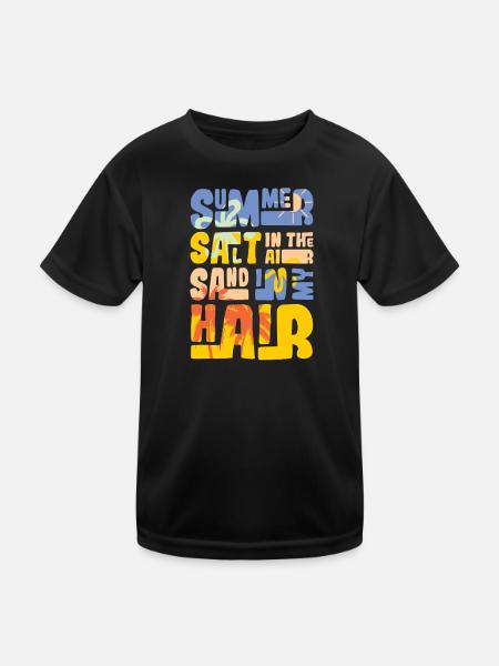 Summer salt in the air - Kids Functional T-Shirt - black