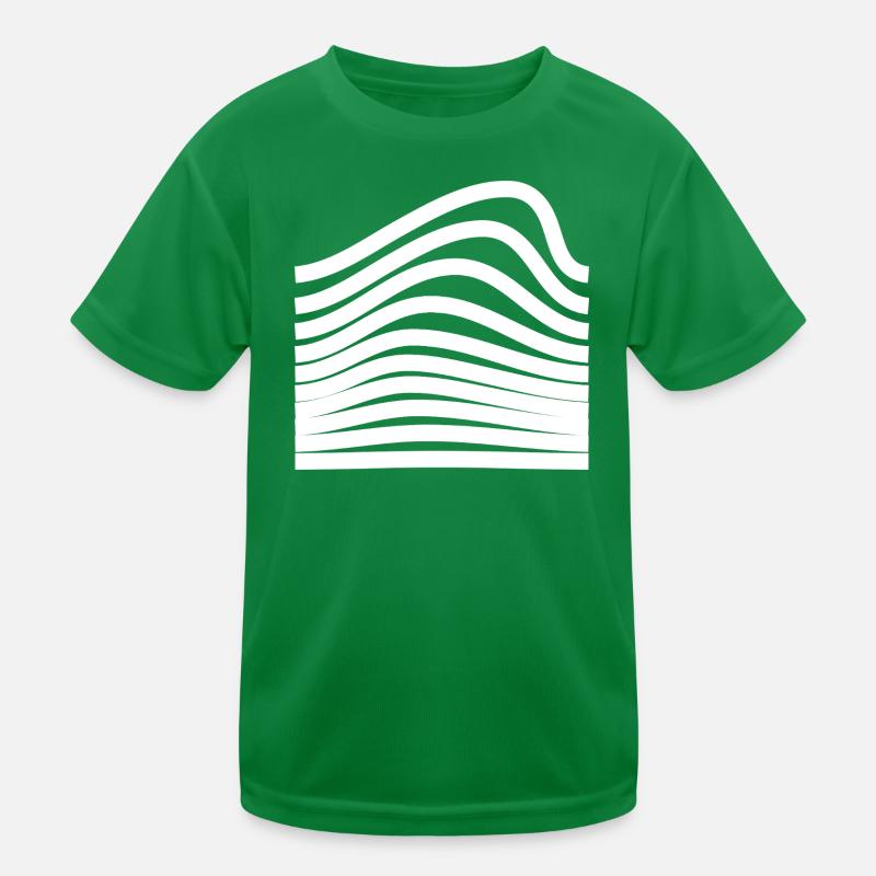 Wavy bold Lines design Kids Functional T-Shirt