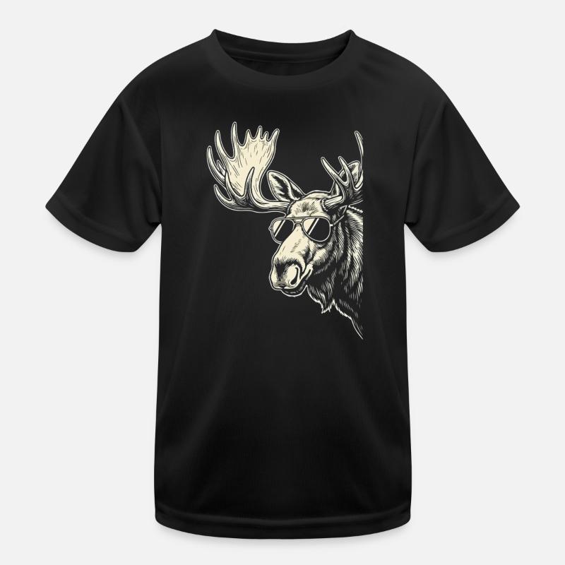 Mosses with Sunglasses Graphic Kids Functional T-Shirt
