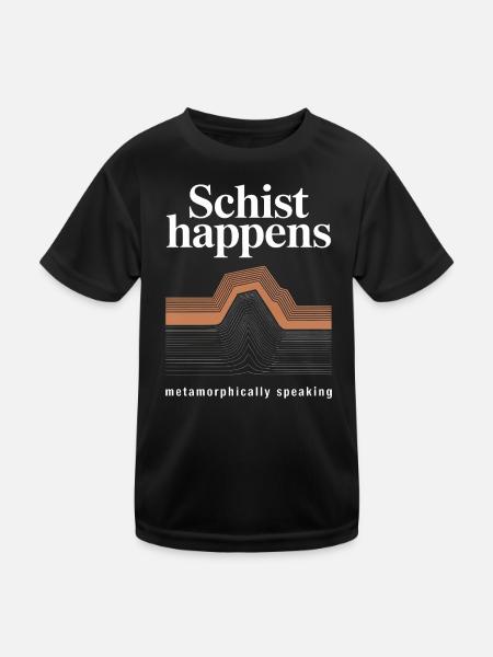 Schiefer passiert: Geologische Schichtkunst - Kinder Funktions-T-Shirt - Schwarz - Vorne