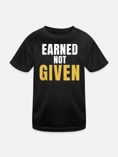 Verdient Keine Disziplin, harte Arbeit - Kinder Funktions-T-Shirt - Schwarz - Vorne