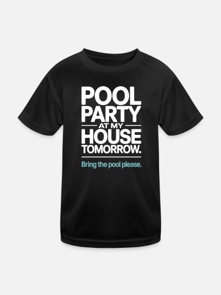 Pool Party Bring The Pool Summer Pool Party Saying - Kids Functional T-Shirt - black - Front