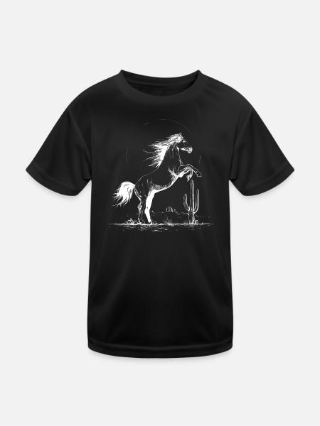 Desert Stallion Circle - Kids Functional T-Shirt - black - Front