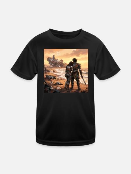 Science-fiction fantasy romance - T-shirt sport Enfant - noir - Devant