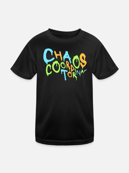 Chaos Coordinator Lustig Titel Eltern Lehrer Logo - Kinder Funktions-T-Shirt - Schwarz - Vorne