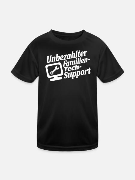 Unbezahlter Familien Tech-Support - Kids Functional T-Shirt - black - Front