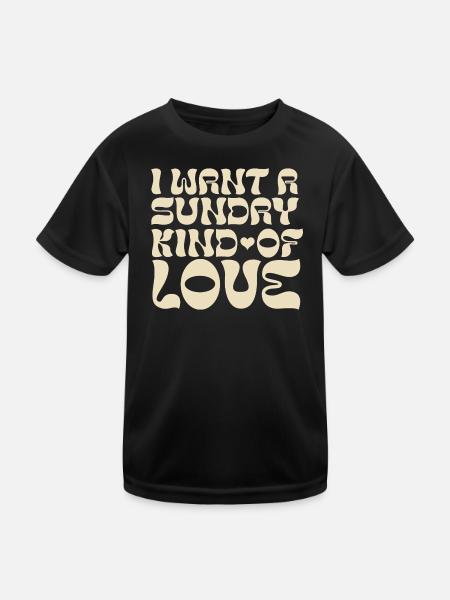 Sonnige Psychedelische Liebes-Typo - Kinder Funktions-T-Shirt - Schwarz - Vorne