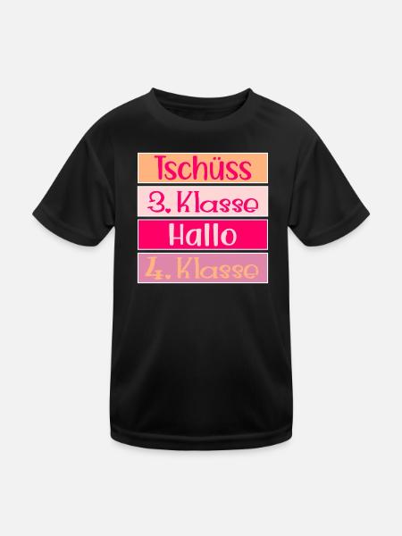 Hallo Viertklässlerin - Grundschule - Kinder Funktions-T-Shirt - Schwarz - Vorne