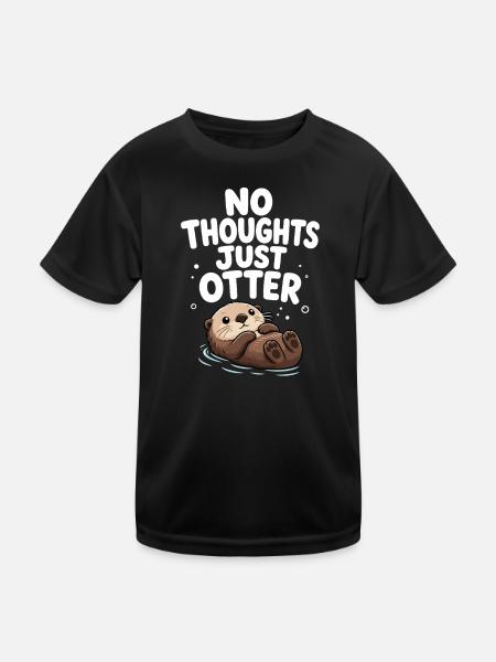 Pas de pensées, juste des loutres. Cutter, plus drôle - T-shirt sport Enfant - noir - Devant