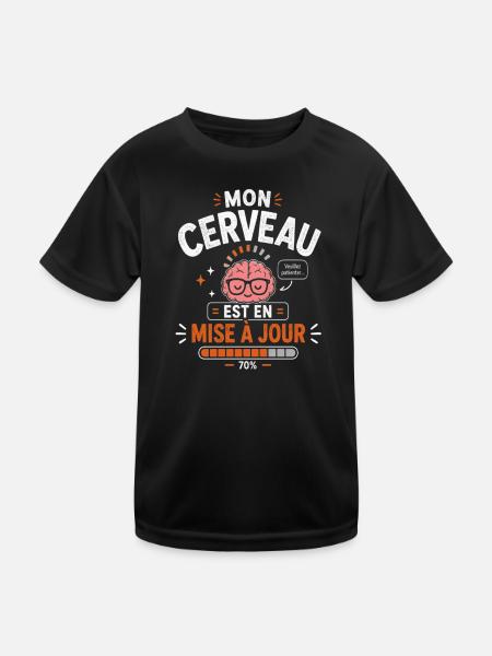 Mon cerveau est en mise à jour - T-shirt sport Enfant - noir - Devant