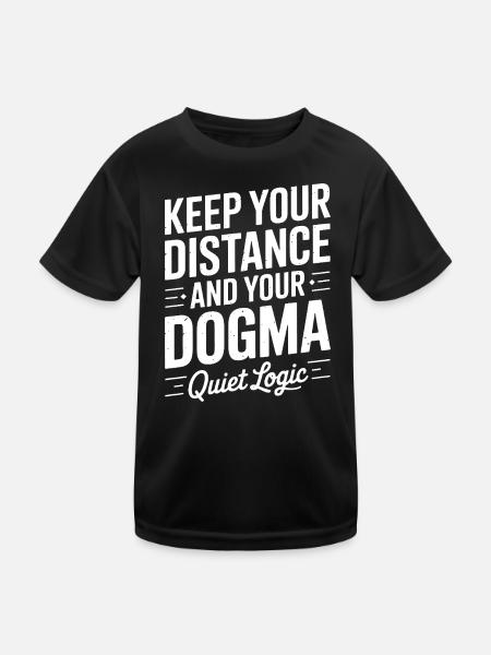 Stille Logik: Distanz und Dogma - Kinder Funktions-T-Shirt - Schwarz - Vorne
