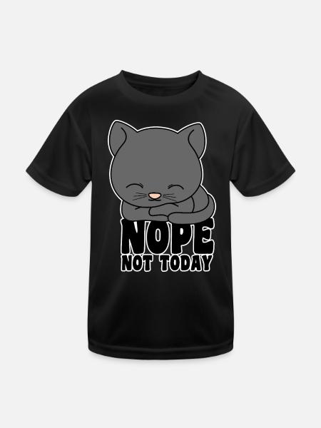 Chat - Non, pas aujourd’hui - T-shirt sport Enfant - noir - Devant