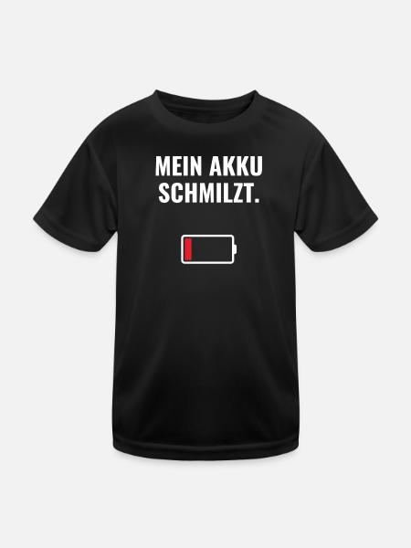 Mein Akku schmilzt. - Kinder Funktions-T-Shirt - Schwarz - Vorne