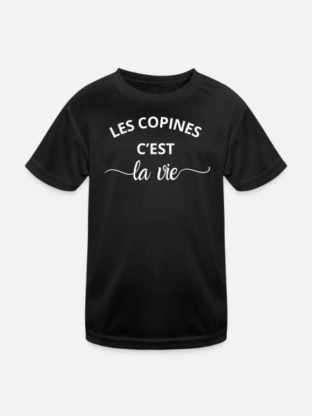 Les copines c’est la vie - T-shirt sport Enfant - noir - Devant