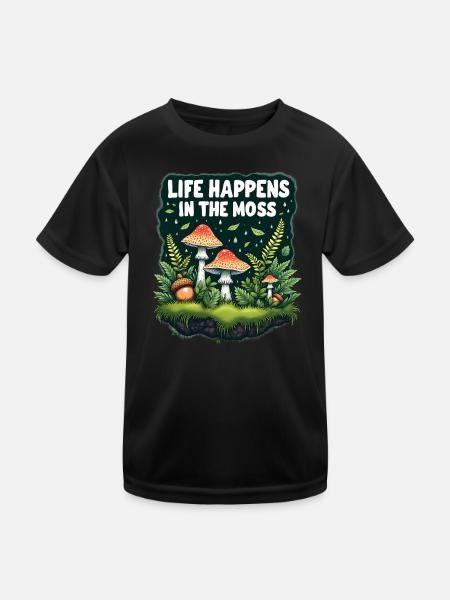 Life Happens In The Moss Moos Terrarium - Kids Functional T-Shirt - black - Front