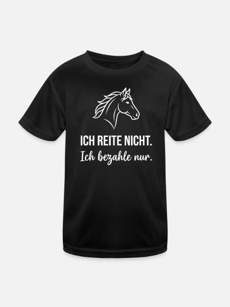 Pferdekopf Humor Spruch - Kinder Funktions-T-Shirt - Schwarz - Vorne