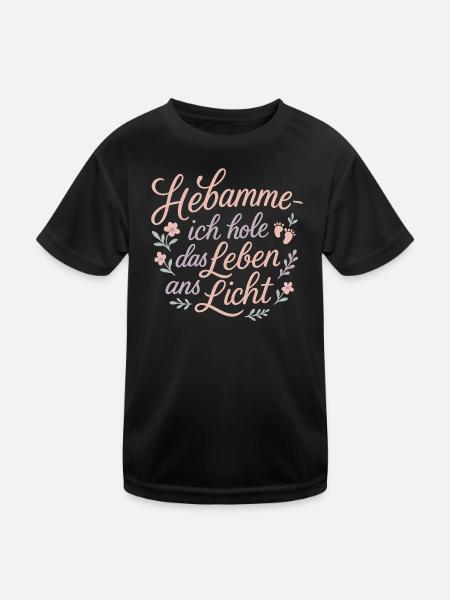 Hebamme: Leben ans Licht - Kinder Funktions-T-Shirt - Schwarz - Vorne