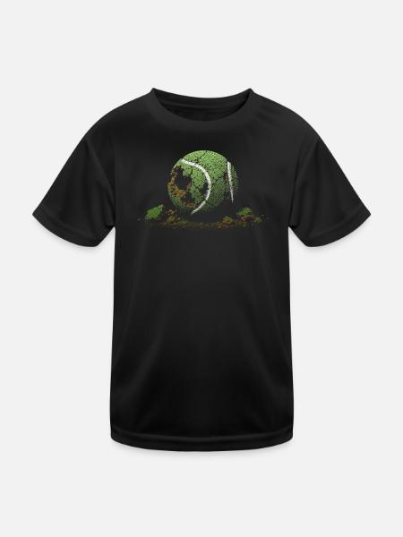 Tennis - Kinder Funktions-T-Shirt - Schwarz - Vorne