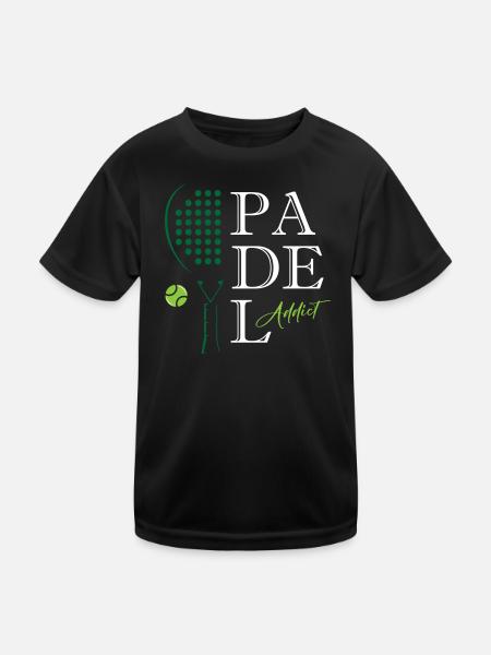 Padel_Addict - Kids Functional T-Shirt - black - Front