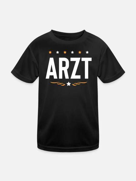 Arzt Beruf - Kinder Funktions-T-Shirt - Schwarz - Vorne