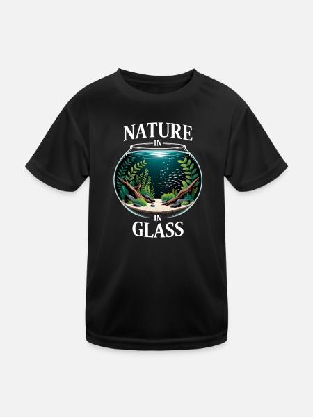 Nature In Glass Aquascaping Traum - Kinder Funktions-T-Shirt - Schwarz - Vorne