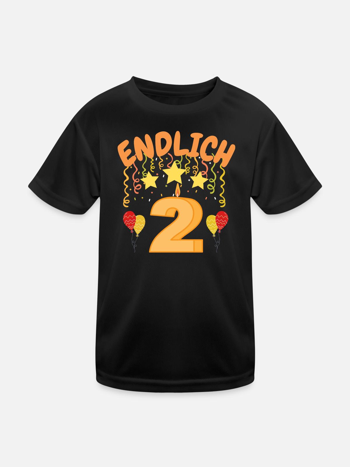 finally 2 - Kids Functional T-Shirt - black - Front