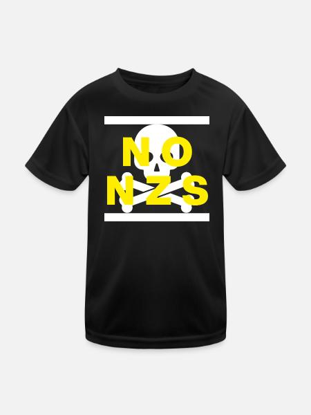 NO NZS, NEVER AGAIN, ANTI-FASCISM, NO AFD YELLOW - Kids Functional T-Shirt - black - Front
