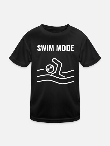 Schwimmen Swim Mode  - Kinder Funktions-T-Shirt - Schwarz - Vorne