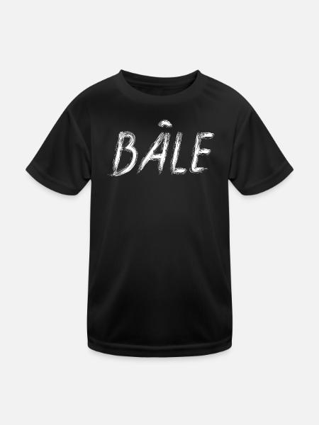 Bale en lettrage brush blanc - T-shirt sport Enfant - noir - Devant
