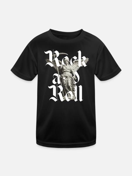 L’Ange du Rock and Roll - T-shirt sport Enfant - noir - Devant