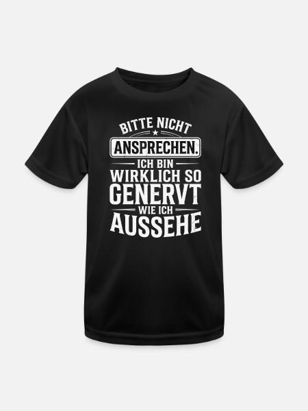 Bitte Nicht Ansprechen Genervt - Kinder Funktions-T-Shirt - Schwarz - Vorne
