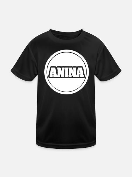 Legendaer Anina - Kinder Funktions-T-Shirt - Schwarz - Vorne