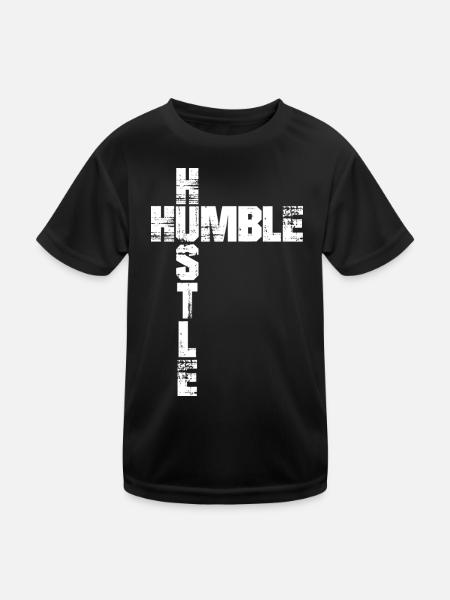 Humble Hustle Entrepreneur Homme d’affaires Businesswom - T-shirt sport Enfant - noir - Devant