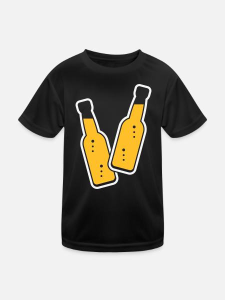 2 Bottles Toast (Lemonade Soft Drink / NEG 2C) - Kids Functional T-Shirt - black - Front